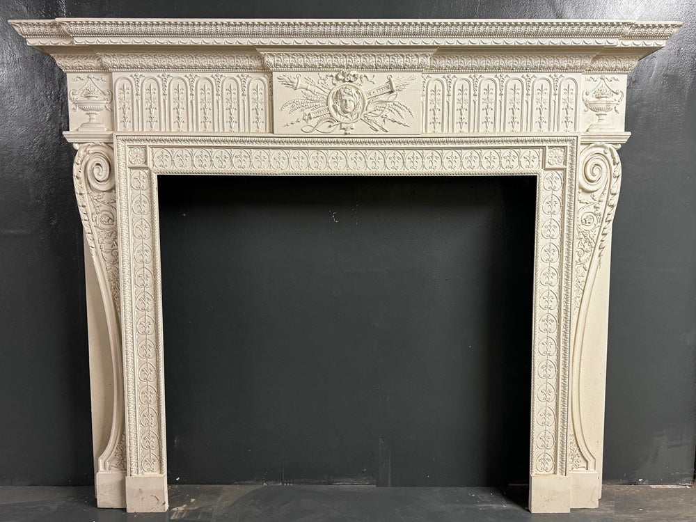 013 Georgian Style Pine Composition Fireplace