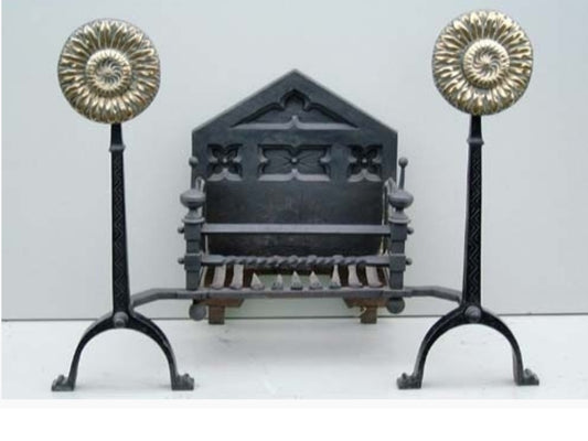 0016 - 19th Century Arts & Crafts Cast Iron Fire Grate
