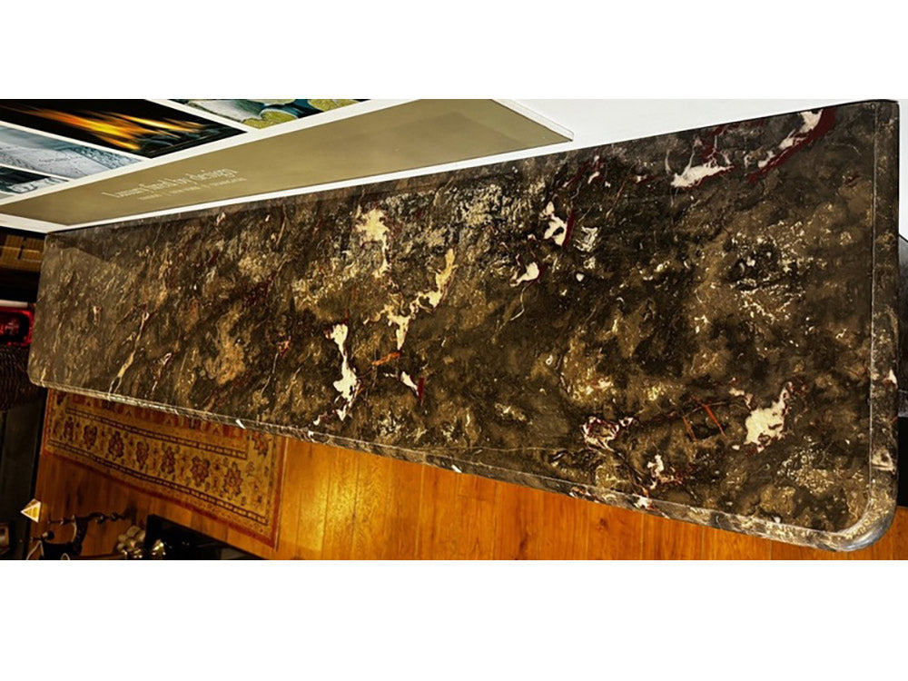 042 Original Victorian Gourdan Wood Polished Marble Fireplace