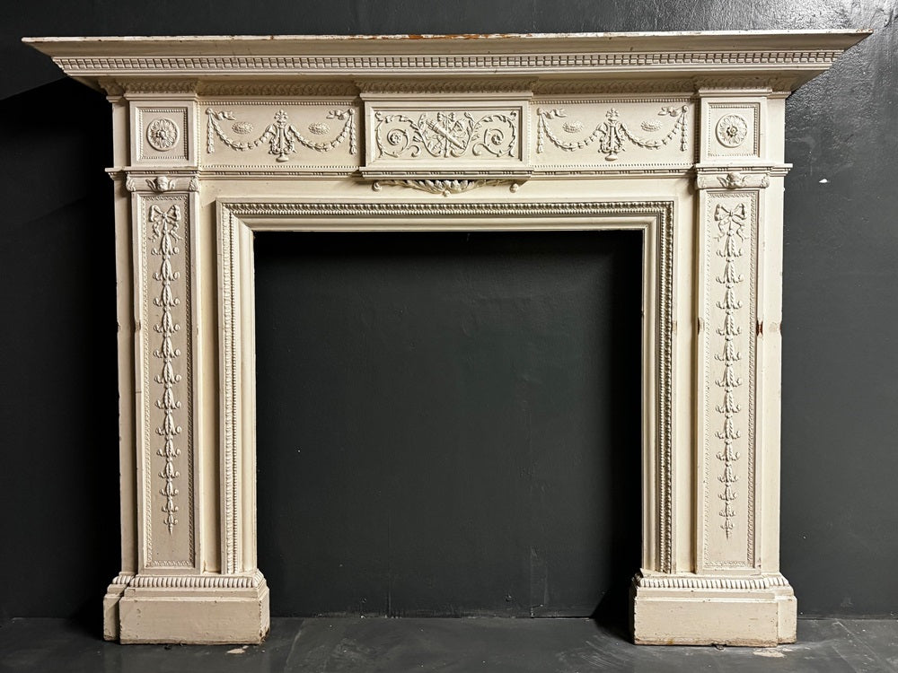 052 Edwardian copy of a Neo Classical Design Wood Fireplace