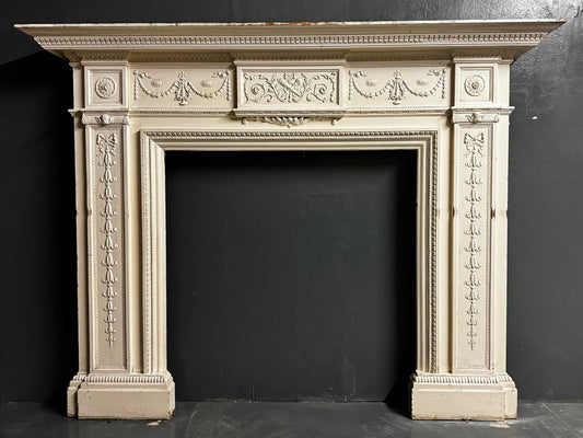 052 Edwardian copy of a Neo Classical Design Wood Fireplace