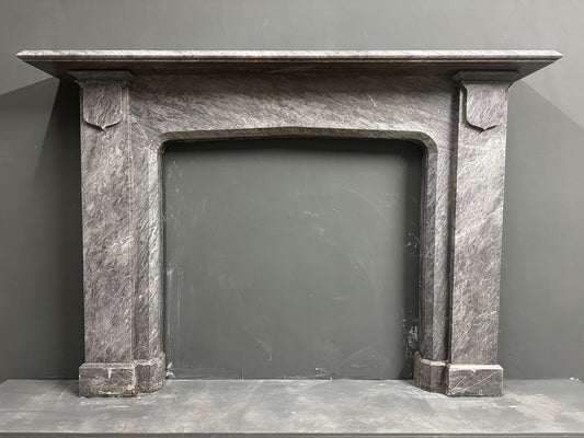 069 Bardiglio Fiorito Antique Marble Fireplace
