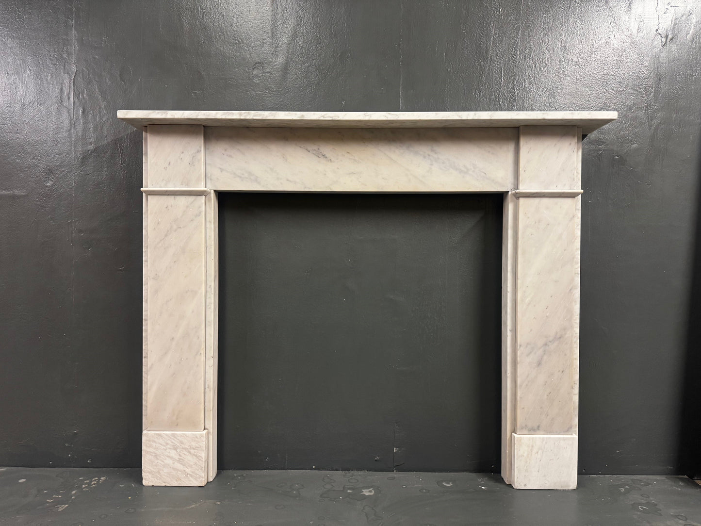 071 Original Victorian Carrara Marble Fireplace