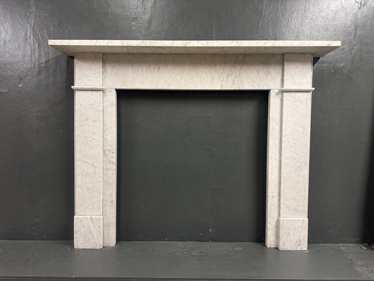 072  Original Victorian Carrara Marble Fireplace