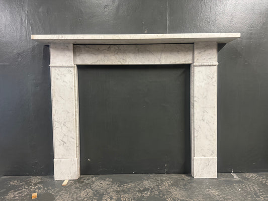 074  Original Victorian Carrara Marble Fireplace