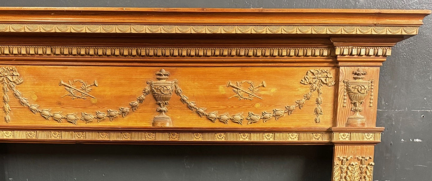 087 Original Pine & Gesso Georgian Fireplace