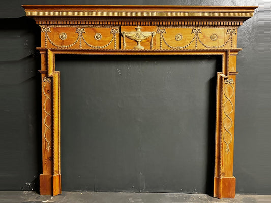 090 Original Georgian Pine & Gesso Fireplace