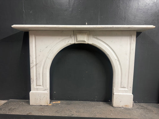 091 Original Victorian Statuary White Marble Fireplace