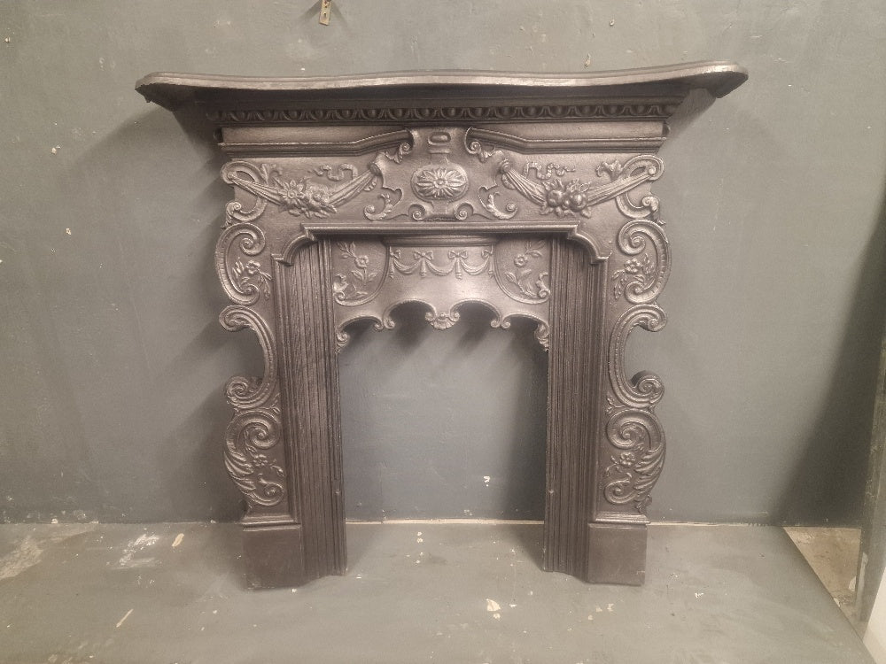CF001 Pair of Replica Victorian Cast Iron Combination Fireplaces
