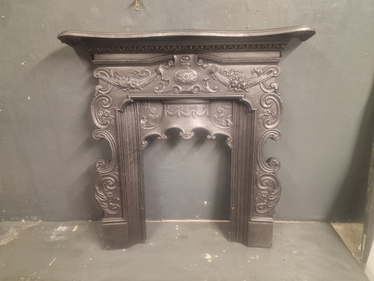 CF001 Pair of Replica Victorian Cast Iron Combination Fireplaces