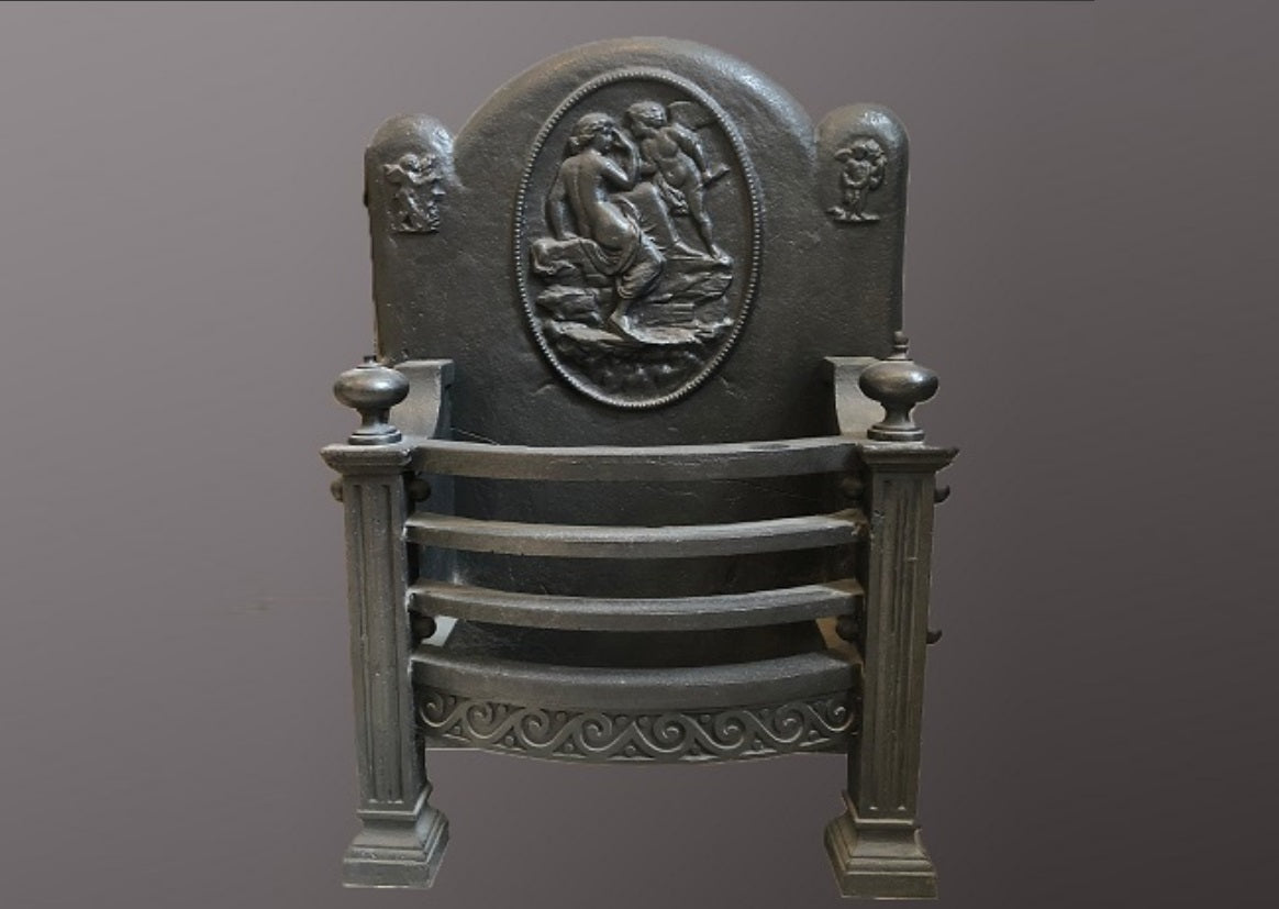 G007 19th Century Cast Iron Fire Grate