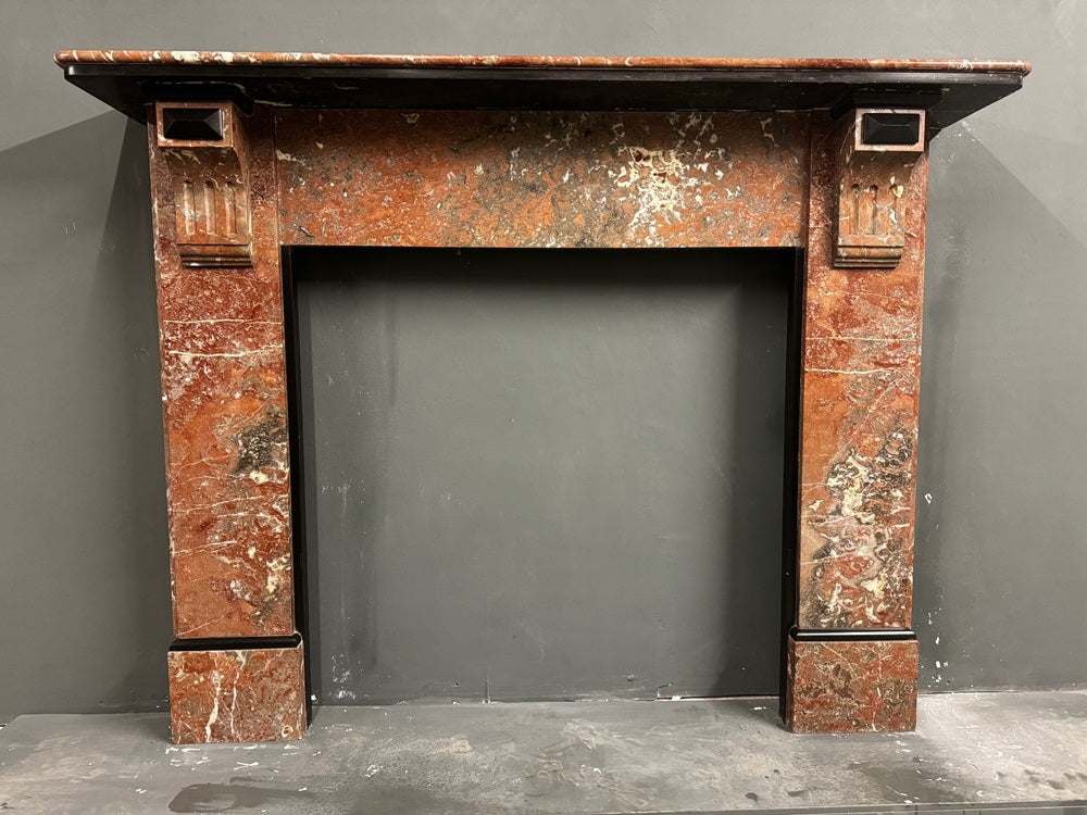 050 Original Victorian Belgian Rouge Fireplace