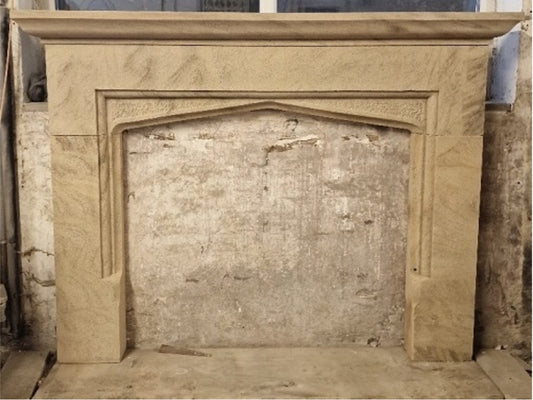 044 Reclaimed Yorkshire Sandstone Hand Carved Fireplace