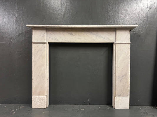 071  Original Victorian Carrara Marble Fireplace