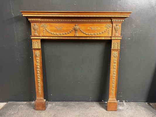 087 Original Pine & Gesso Georgian Fireplace